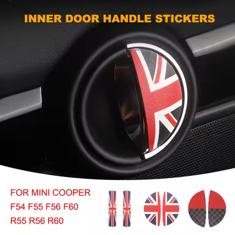2 Pcs Door Inner Handle Decor Decal Car Stickers For MINI Cooper F55 F53 F54 F56 F60 R56 R55 R57 R58