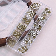 77oe Mini Artificial Gems Mixed 12 Secret Compartments With A Sharp Bottom 3d Crystal Nail Decoratio
