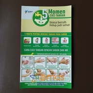 HIJAU 5 Moment Hand Wash Sticker | Hand Wash Stickers | Green Hand Washing Car Sticker | Sticker