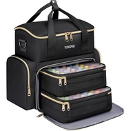 YOREPEK Extra Large Nail Polish Organizer Case Holds 96 to 100+ Bottles (15ml/0.5 fl.oz) UV lamp, Ge