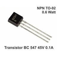 Transistor BC547 silicon NPN TO-92 MAX 100mA