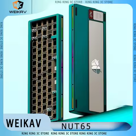 Weikav NUT65 Mechanical Keyboard Kit Three Mode 67 Key Aluminum Dual Gasket Structure 6000mAh kit E-
