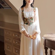 【HIJAB FRIENDLY】DRESS LENGAN PANJANG PERANCIS RETRO VINTAGE
