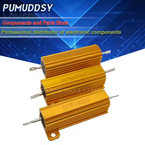 RX24 50W Aluminum Power Metal Shell Case Wirewound Resistor 0.01 ~ 100K 0.1 1 1.5 2 6 7 8 10 20 100 