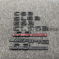 [Free AMG] Benz C63 Car Logo 6.3 AMG Fender Logo E63 SL63 CLS63 Personalized Modified Black Samurai 