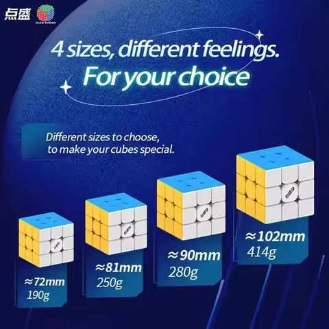 Diansheng Magnetic 3x3 Magic Cube Size 7cm 8cm 9cm 10cm Professional Puzzle Cubo Magico Toys Birthda