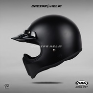 HBC Cakil Pet Solid - Black Doff - Retro Helmet