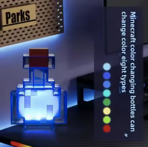 Magic Potion Bottle Tap to Cycle 7 Colors Mood Night Light Cool Bedside Desk Decor Small Ornaments G