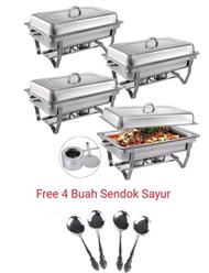 Chafing Dish Jumbo Prasmanan Paket 4Set + Bonus 4Pcs Sendok Sayur