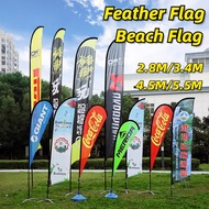 🔥Ready Stock🔥Only Pole Beach Flag Advertising Flagpole Feather Flag Tear drop beach flag Customized 