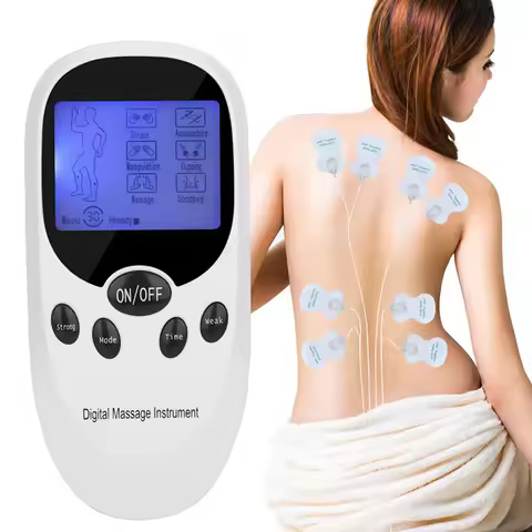 Dual Channel Electric TENS Physiotherapy Massager Relax Muscle Stimulator + 8 Gel Electrode Pads Hea