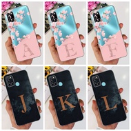 For Realme C17 RMX2101 / 7i RMX2103 Fashion Flower Fog Initial Letter Case Realme7i C17 Soft Silicon