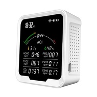 PROTMEX 9 in 1 WifiHCHO C6H6 TVOC PM2.5 PM10 CO2 Detector Thermometer Hygrometer Digital Clock Alarm