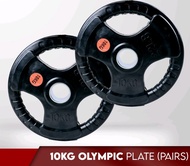 Olympic Rubberised Weight Plate 10KG x 2 units Gym Weightlifting Barbell Weight Plate