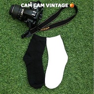 Tất Cao Cổ Nam Vớ Cao Cổ Nữ Vintage Thể Thao Gân - Cam Cam Vintage Tất Vớ Cổ Cao Nữ Vớ Cổ Cao Cấp