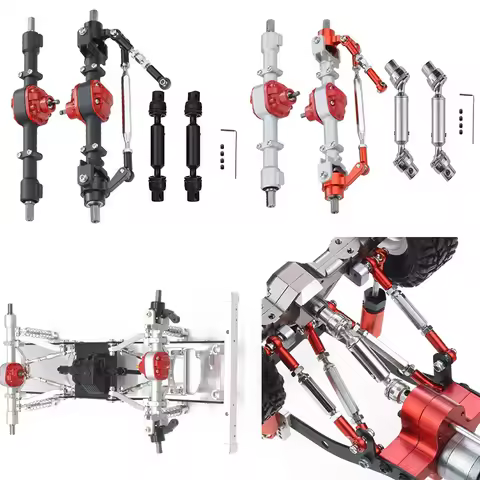 Metal Front Rear Axle Set with Drive Shaft CVD for 1/12 MN D90 D91 D96 FJ45 MN98 MN99s V1 RC Car Ref