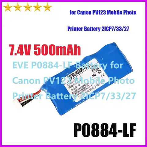 500mAh 7.4V EVE P0884-LF Battery for Canon PV123 Mobile Photo Printer Battery 2ICP7/33/27