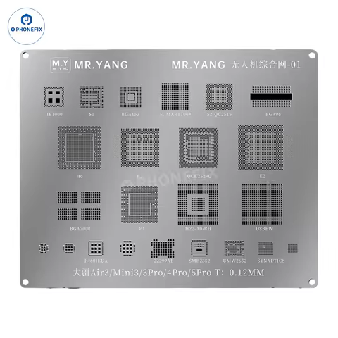 M.Y BGA Reballing Stencil Planting Tin Platform for dji Drone IC Chip Air 3/Mini 3/3 Pro/4 Pro/5 Pro