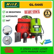 HITZ GL-5445 5 GREEN LINES LASER WITH MARKER POINT, LASER LEVEL, GREEN LINE LASER