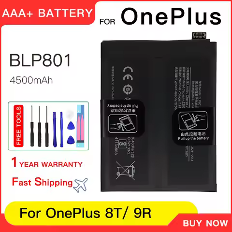 Genuine Original New High Quality One plus BLP801 Phone Battery For Oneplus 8T / 9R 4500mAh mobile B