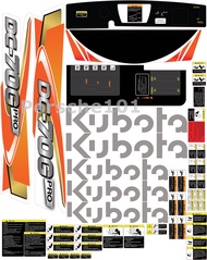 สติ๊กเกอร์รถเกี่ยวข้าว Kubota DC-70G PRO รถอุ้ม (ชุดใหญ่)