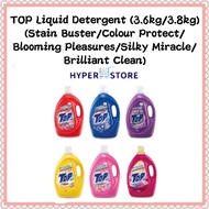 TOP Liquid Detergent 3.6kg/3.8kg (Stain Buster/Colour Protect/Blooming Pleasure/Silky Miracle/Brilli