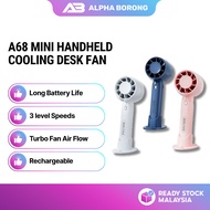 Alpha Borong Mini Fan A68 Rechargeable Handy Fan Portable Cooling Handheld Electric Fan USB Fan for 