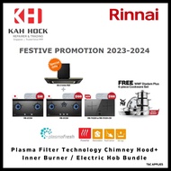 RINNAI SPECIAL COMBO DEAL! RH-C1059-PBR Plasma Filter Technology Chimney Hood + Inner Burner or Electric Hob