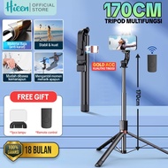 Hieen Tripod 170cm Selfie Stick LED Light Remote Bluetooth 170cm Multifunction Selfie Stick
