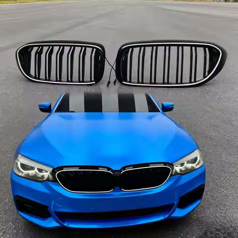 For BMW 5 Series G30 G31 520i 530i 540i 2017 2018 2019 2020 2PCS Front Bumper LED Racing Style Grill