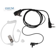 2 Pin PTT MIC Headset Covert Acoustic Tube In-ear Earpiece For Kenwood TYT  UV-5R BF-888S CB Radio A
