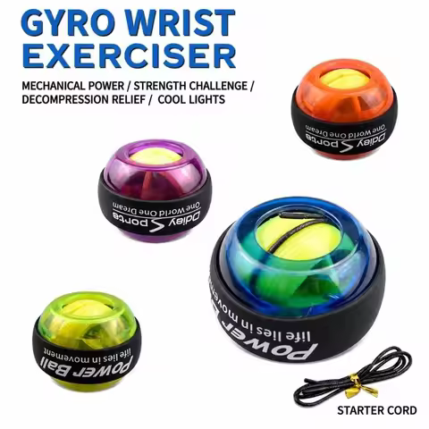 Wrist Strengthener Gyro Ball Forearm Exerciser LED Glowing Wrist Power Gyro Ball Training Exercise T