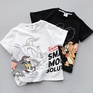 Children's Clothing T-Shirt Tom Jerry Cat and Mouse Children Cartoon T-Shirt Boys Girls Short-Sleeve