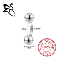 1 PC 925 Sterling Silver T Hình Dạng khuyên rốn Doule Bóng khuyên rốn khuyên tai cong rốn bụng Nhẫn