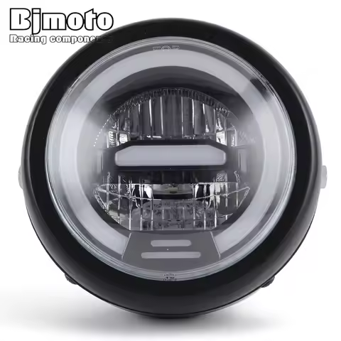 6.5 Inch Cafe Racer Motorcycle Led Headlight Universal 6.5" Round Headlamp For Harley Sportster Cafe