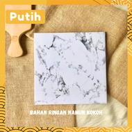 Alas Tart Kotak Marble Hitam & Putih | Cake Board Marble White Black Tatakan Kue Cake /Alas Kue