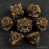 Metal COC Group Dice TRPG Cthulhu Board Game Dungeons & Dragons D20Digital Polyhedral Dice SetHT99 E