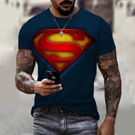 New Summer 3D Printing Superman Logo T-shirt With Loose Pattern Trend Male Short Sleeve Loose Person