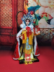 ไชน่าทาวน์โบราณรูป Peking Opera ผ้าไหม ตุ๊กตาตกแต่งบ้าน Court Memorial Masked Face ศิลปะพื้นบ้าน Han