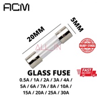 10pcs Glass Fuse Fast Blow Fuse Glass Tube Fuse 0.5A ~ 30A 5mm x 20mm 250V