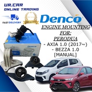 DENCO PERODUA AXIA 1.0 (2017~) , BEZZA 1.0 (MANUAL) ENGINE MOUNTING KIT SET PREMIUN QUALITY READY STOCK IN MALAYSIA