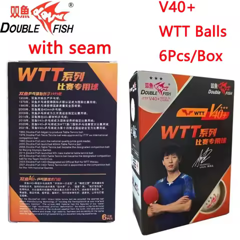 WTT Series Table Tennis Balls 3Stars Double Fish V40+ ABS Ping Pong Balls with Seam Competition Trai