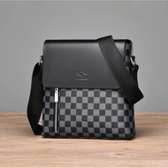 CC Plaid Men's Leather Bag