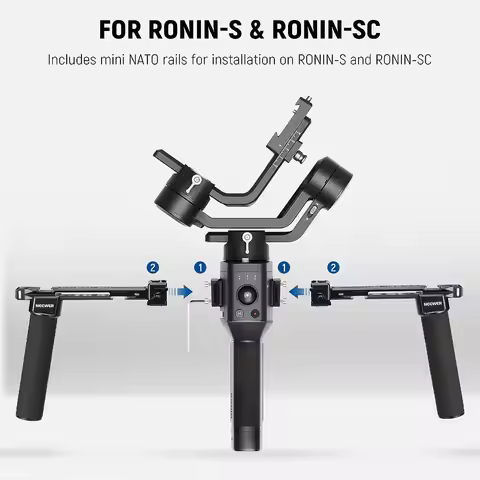 NEEWER Dual Handgrip For DJI RS4 RS4 Pro RS3 RS3 Pro RS2 RSC2 Ronin S SC Gimbal Dual Handle Kit with