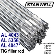 ER4043, ER5356, ER4047 Aluminum TIG welding filler rod 1 meter length (200g)