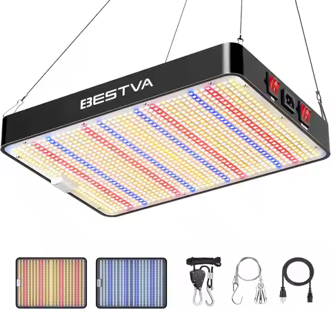 Full Spectrum LED Grow Light for Indoor Plants with Veg & Bloom Modes, Quiet Fan, Energy Efficient