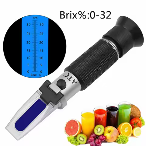 Handheld Refractometer Sugar Concentration Meter Densimeter 0-32% Brix Saccharimeter Tester Fruits G