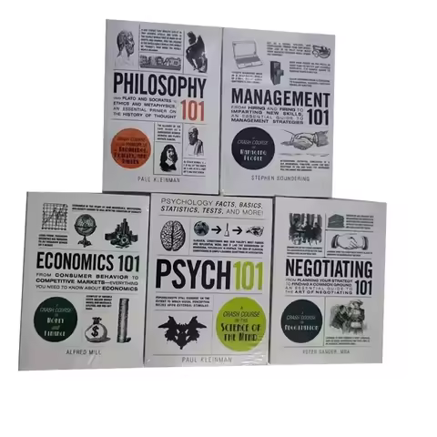 5 Books Set 101 Series Book for Philosophy, Management,Economics,Negotiating,PSYCH Books Paperback i