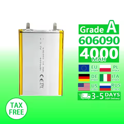 606090 3.7v 4000mAh Rechargeable Lipo Battery 803040 102540 103040 103048 GPS MP4 Camera Power Bank 