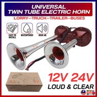 Electric Horn 12V 24V Dual Trumpet Bunyi Sangat Kuat High Frequency Decibel For Lorry Trailer Truck